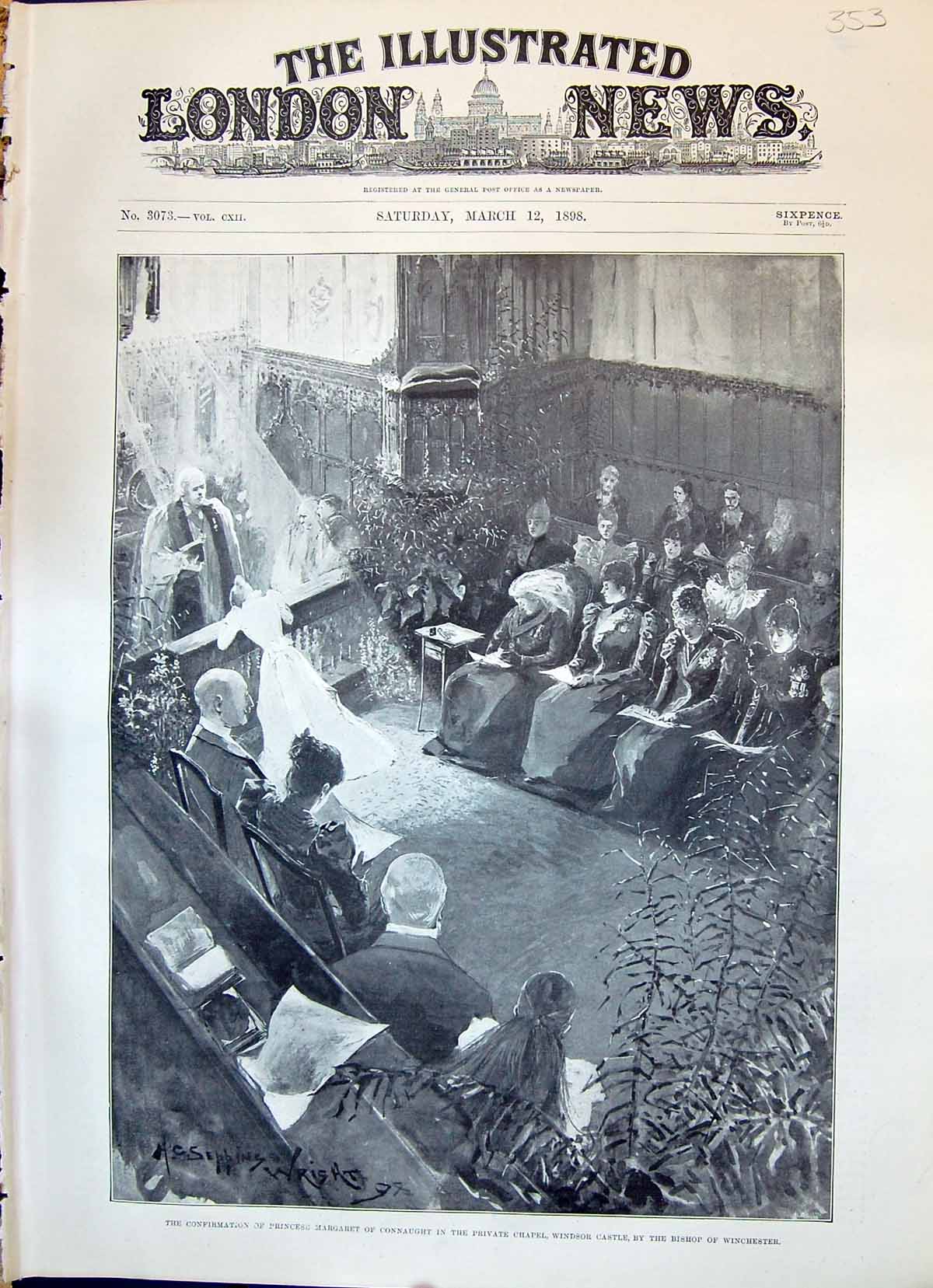 Old 1898 Confirmation Princess Margaret Connaught Private Chapel Wind Victorian