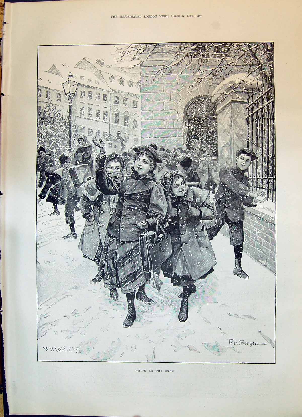 Old 1898 Children Snow Fun Africa War Sheely Gale Bell Trivett Webb S Victorian