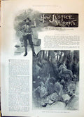 Old 1898 Story Illustration How Justice Works Ernest Henham Warwick G Victorian