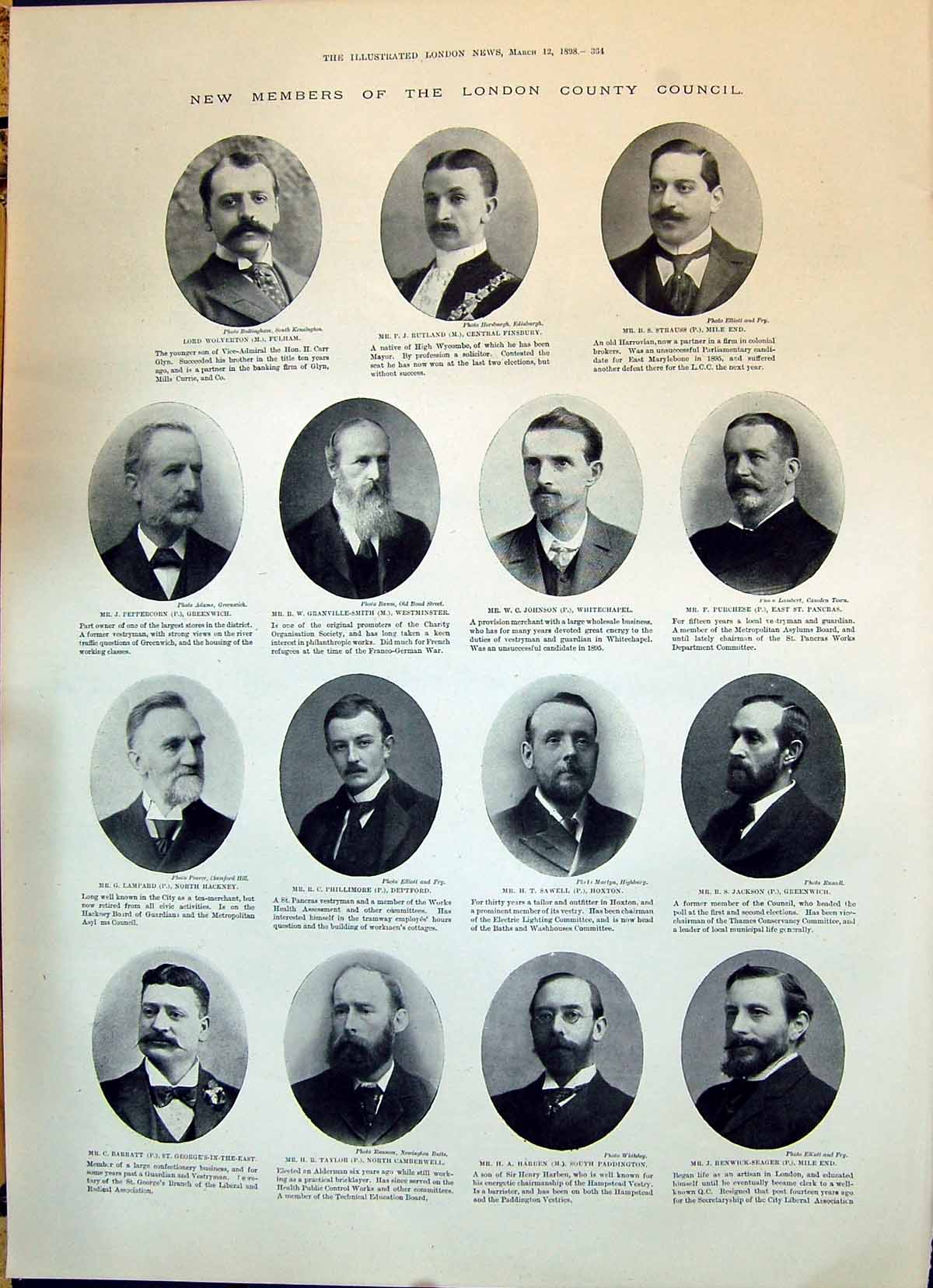 Old 1898 London Council Wolverton Peppercorn Sawell Phillimore Rutlan Victorian