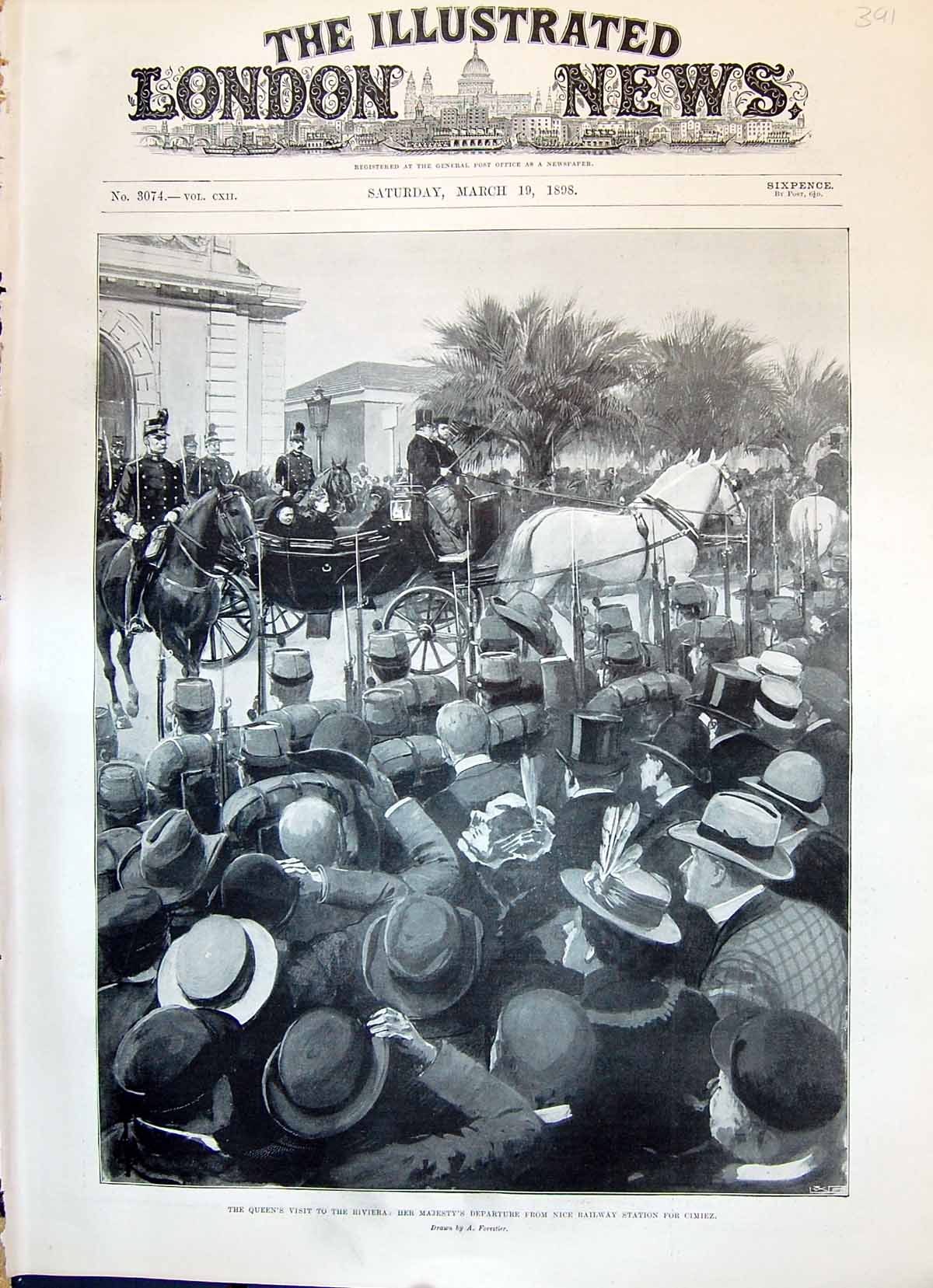 Old 1898 Queen Victoria Riviera Departure Nice Railway Station Cimiez Victorian