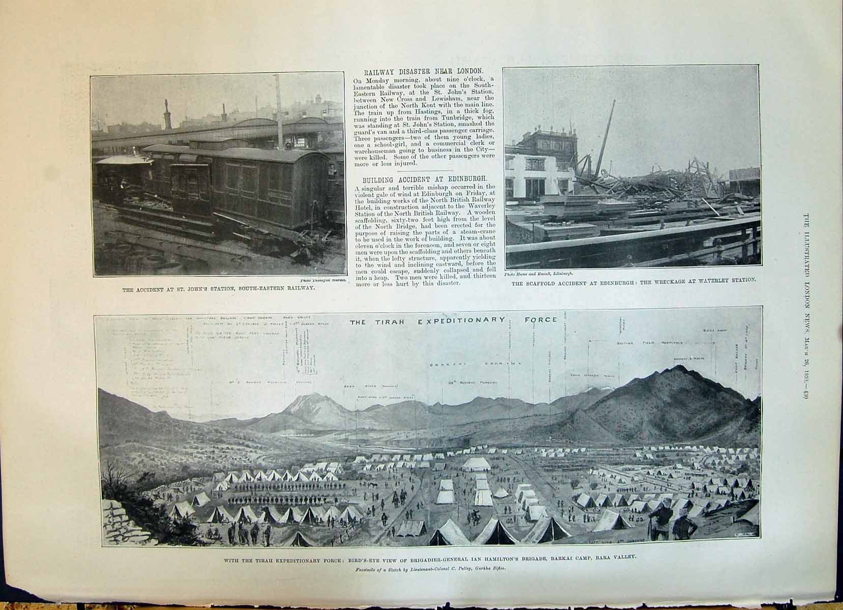 Old 1898 Tirah Ian Hamilton Barkai Camp Bara Valley Train Crash Waver Victorian