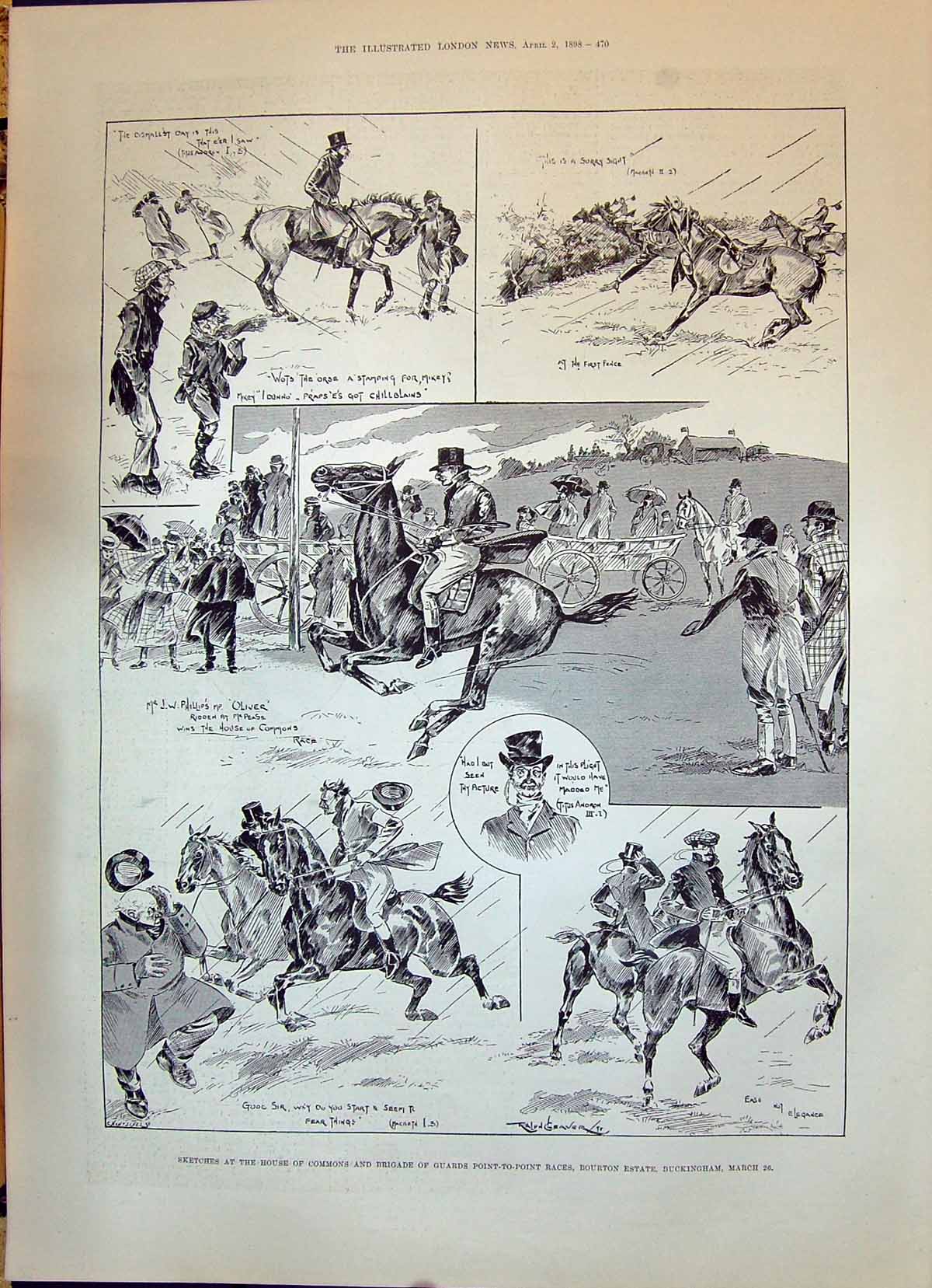Old 1898 House Commons Bridgade Guards Point-To-Point Races Bourton B Victorian