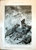 Old 1898 Scene Great Storm Margate Horses Drowned Attempt Launch Life Victorian
