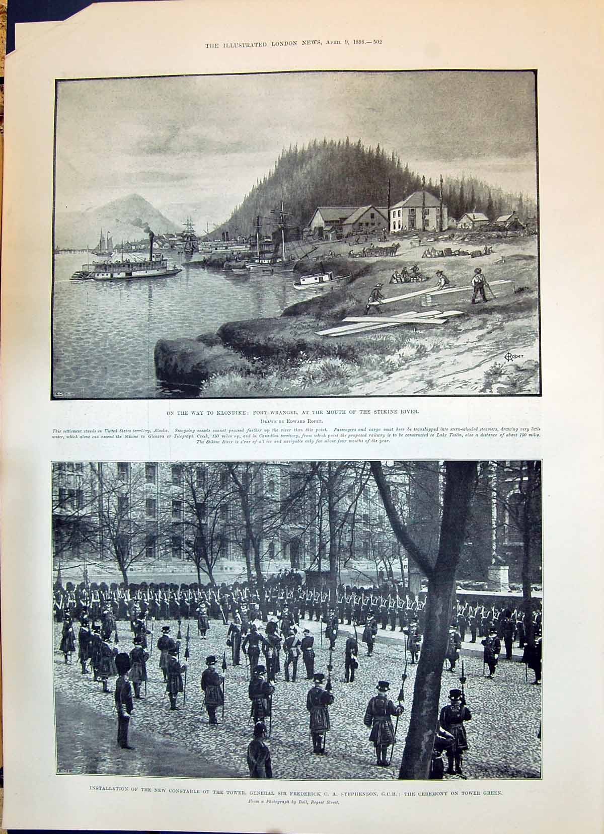 Old 1898 Fort Wrangel Stikine River Constable Tower General Frederick Victorian