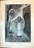 Old 1898 Stolen Glance Ladies Carrying Cothes Street Dog Cats Best Fr Victorian