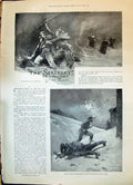 Old Print 1898 Story Illustration Sergeant Guard Siers Battle Snow Montb 19th