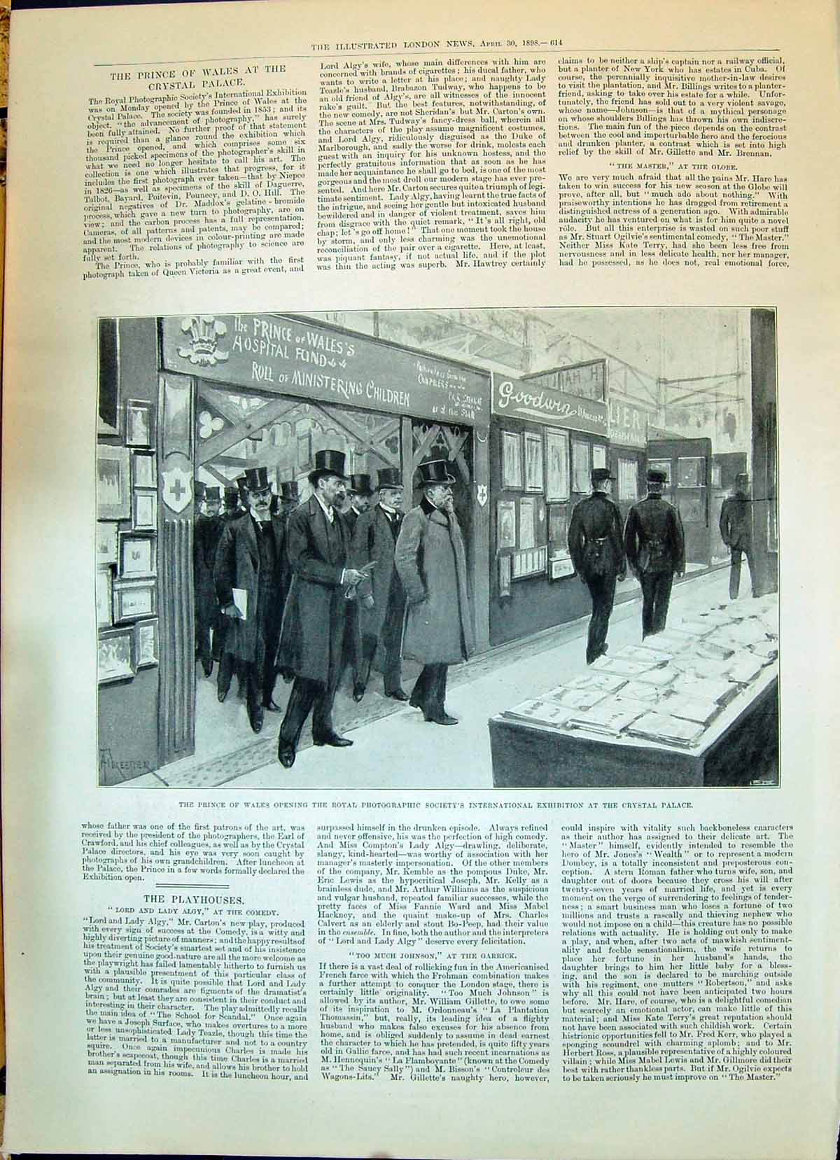 Old 1898 Prince Wales Royal Photographic Society Crystal Palace Meckl Victorian