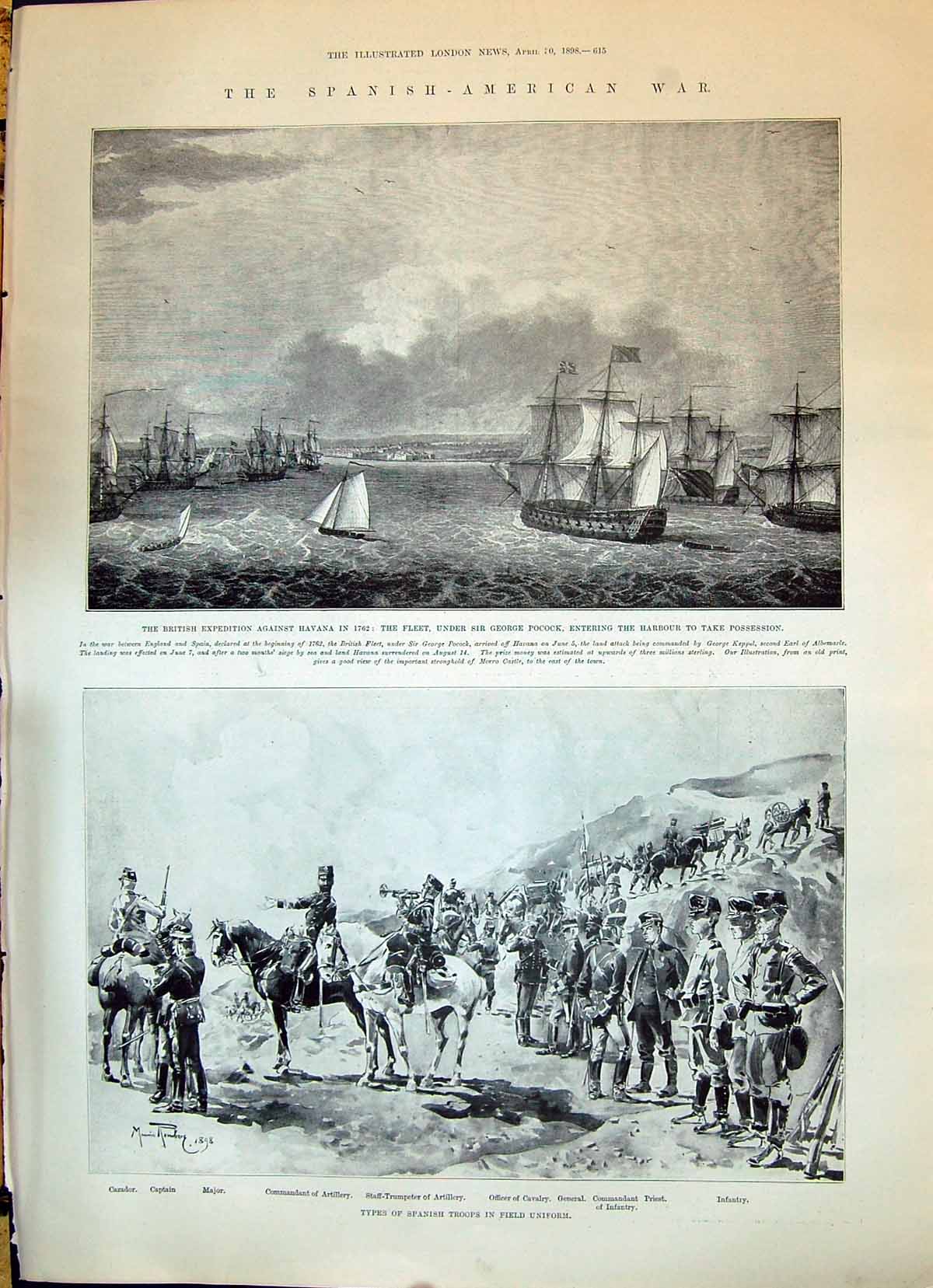 Old Spanish American War Ships George Pocock Havana 1898 New York Map Victorian