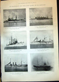 Old 1898 Spanish American War Ships Liner Paris York Marblehead Brook Victorian