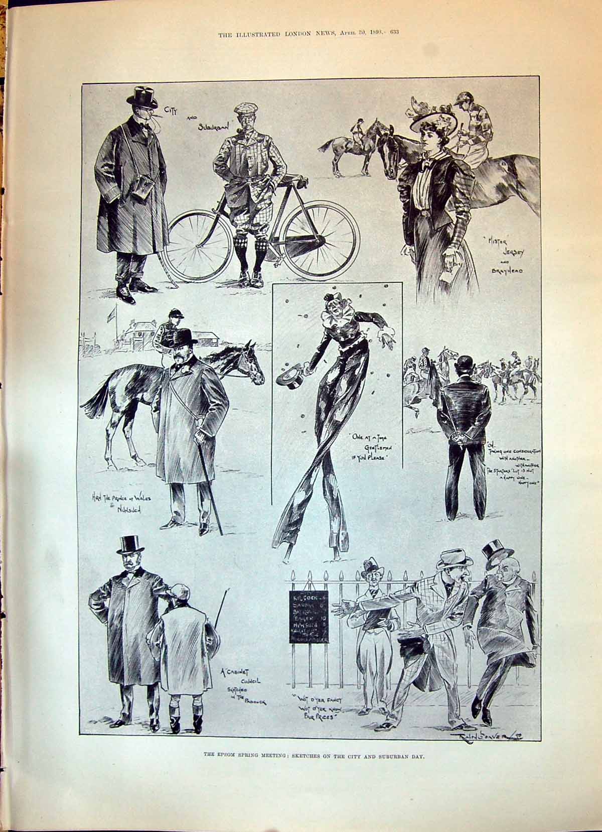 Old 1898 Epsom Horse Racing City Suburban Prince Wales Jersey Spurgeo Victorian
