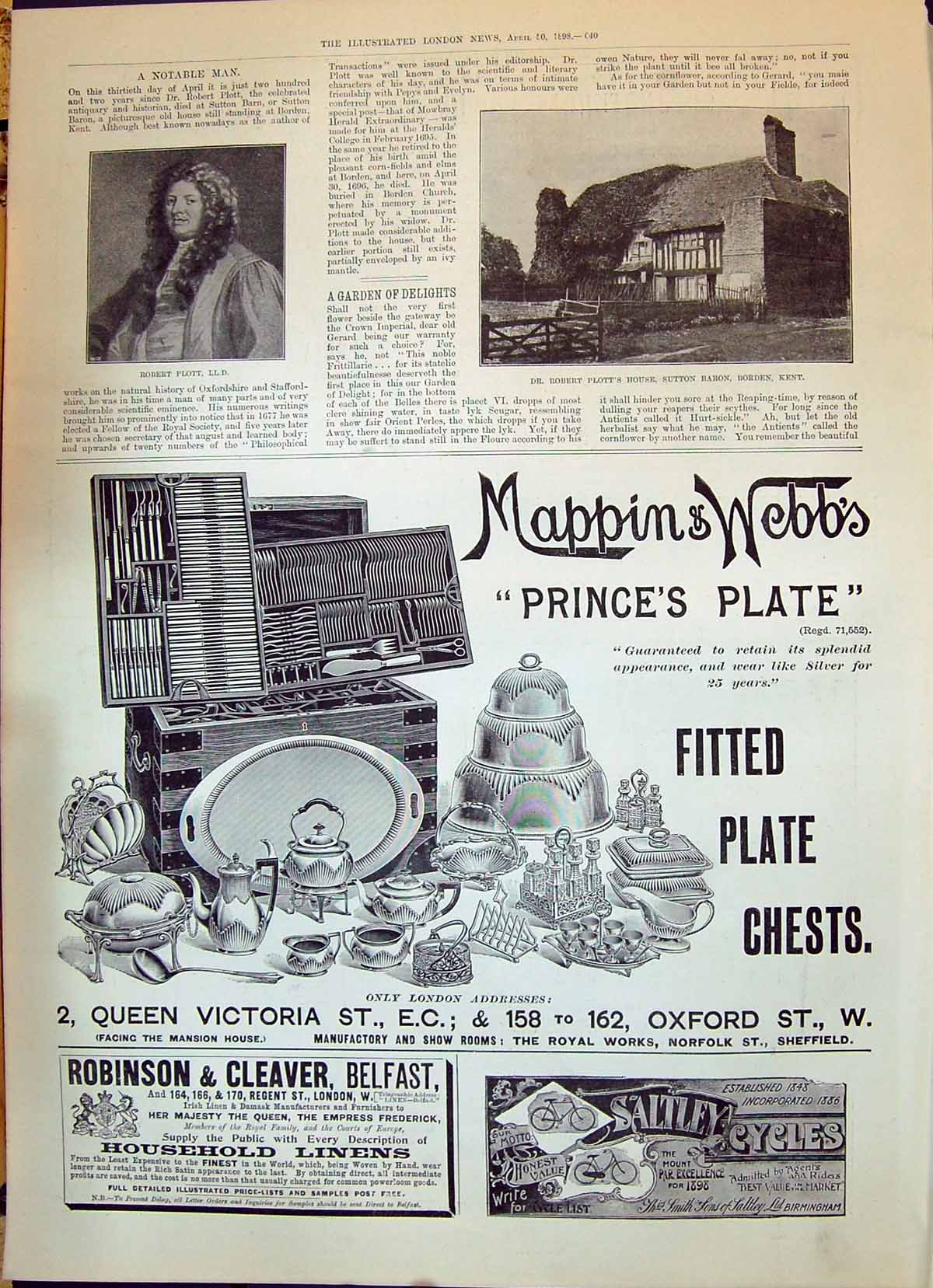 Old 1898 Robert Plott House Sutton Baron Borden Kent Mappin Webb Cycl Victorian