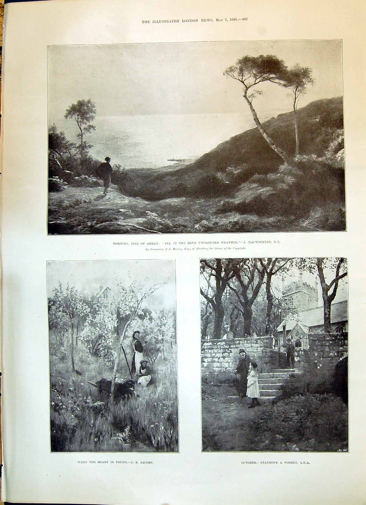 Old 1898 Isle Arran Church Meadow Arlington Gloucestershire Lady Shal Victorian