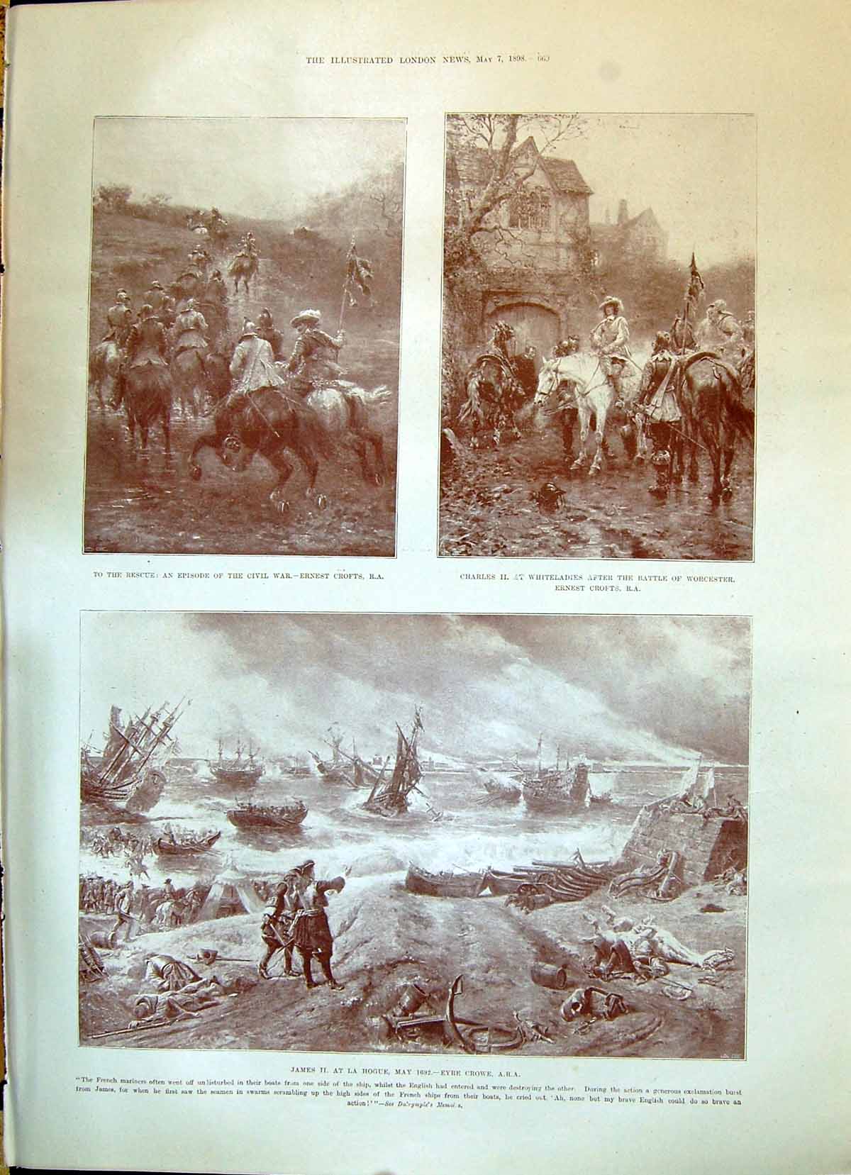 Old 1898 Civil War King Charles Whiteladies James Hogue Gordons Water Victorian