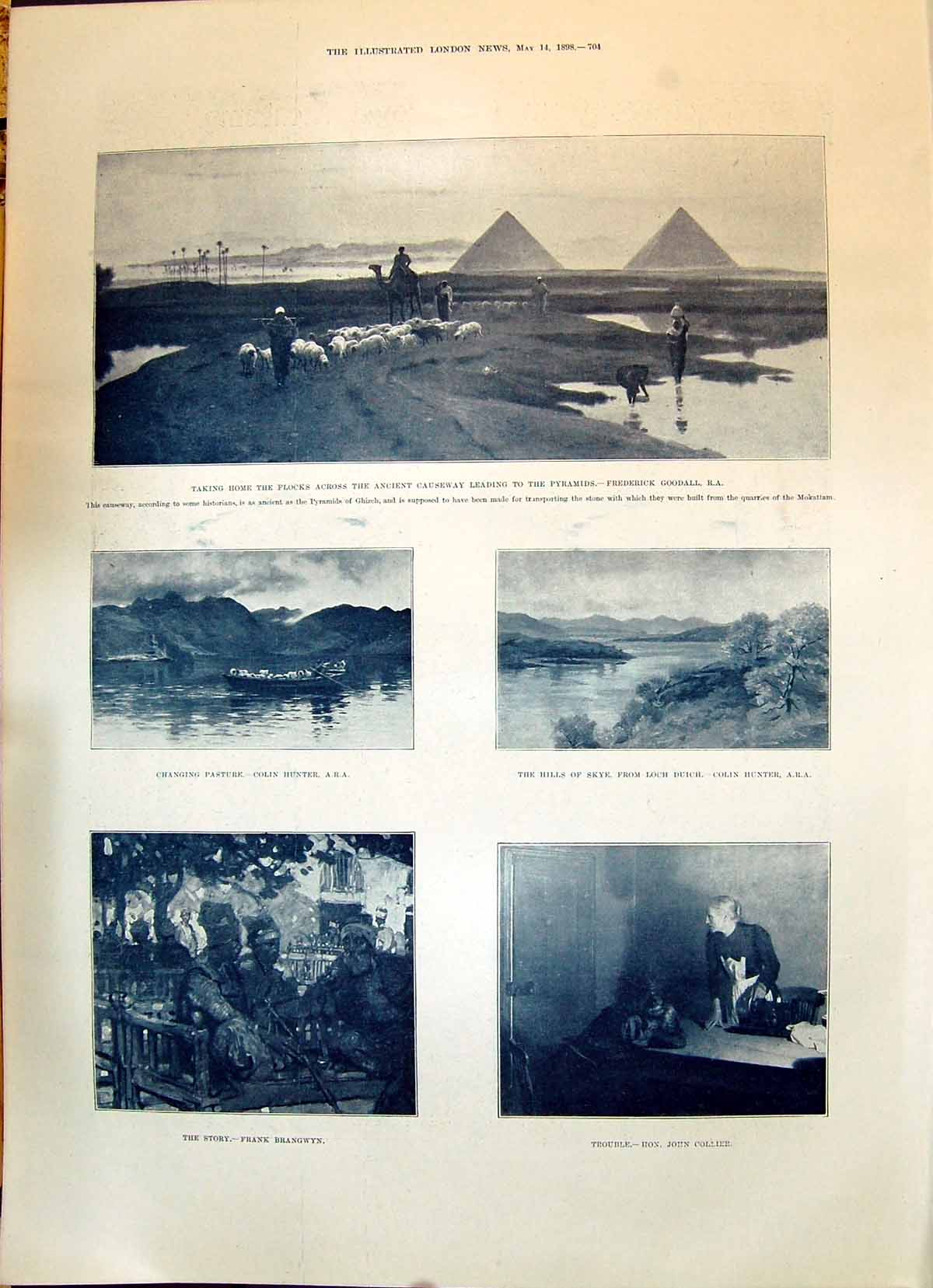 Old 1898 Pyramids Egypt Sheep Loch Duich Brangwyn Trevone Bay Surrey Victorian