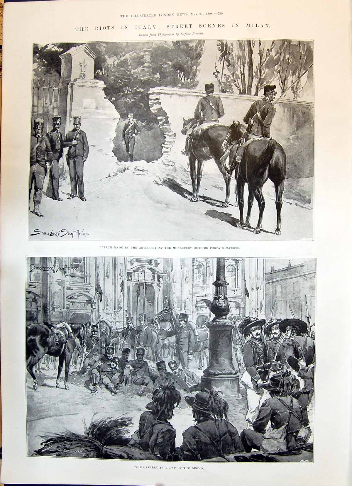 Old 1898 Riots Italy Monastery Porta Monforte Duomo Couch Queen Netle Victorian