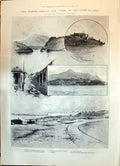 Old 1898 Spanish American War Cuba Harbour Santiago Havana Ship Nashv Victorian