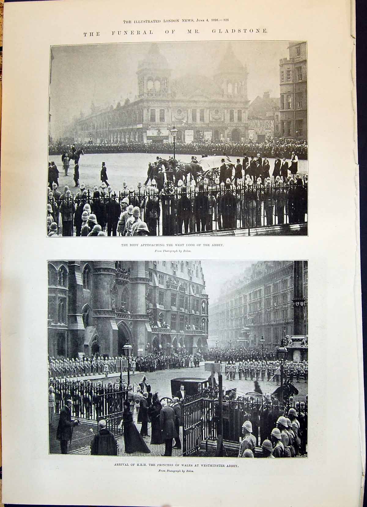 Old 1898 Funeral Gladstone London Westminster Abbey Princess Wales Lo Victorian