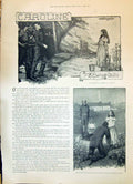 Old 1898 Story Illustration Caroline Young Girl Prisoner Bating Gould Victorian