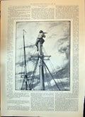 Old 1898 Spanish Americna War Look-Out Cruisers Ships Lady Man Romanc Victorian