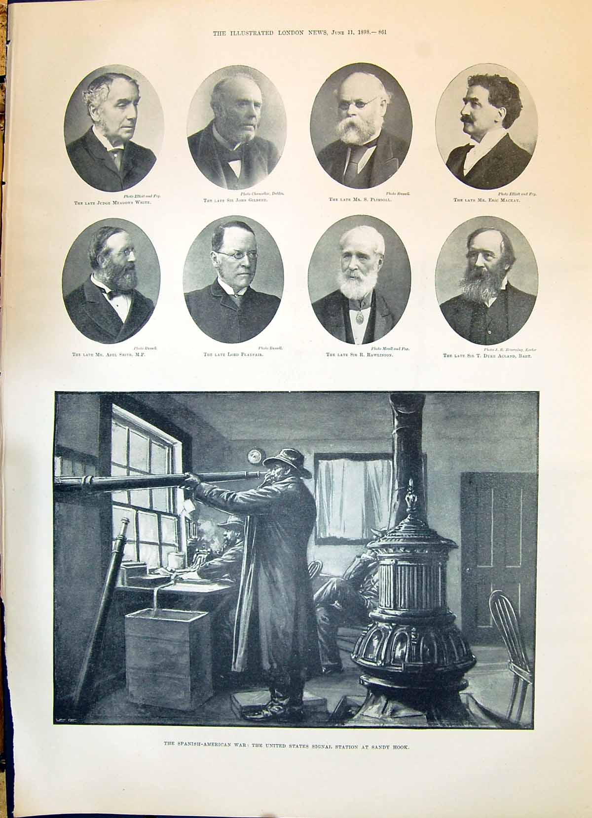 Old 1898 White Gilbert Plimsoll Mackay Playfair Rawlinson Acland Smit Victorian