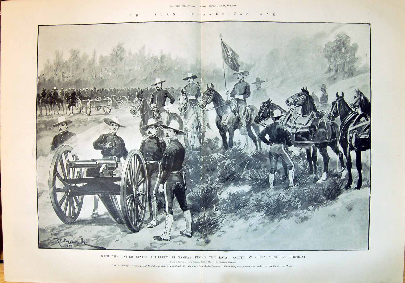 Old 1898 Spanish American War United States Artillery Tampa Royal Sal 19th