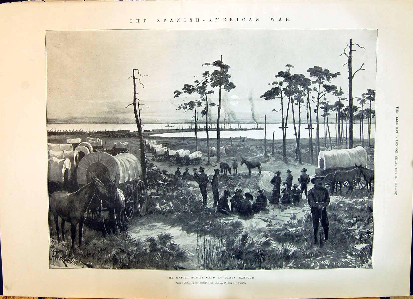 Old 1898 Spanish American War United States Camp Tampa Harbour Sandov Victorian