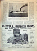 Old Print Castle Line Mail Steam Ship Carisbrook Castle 1898 Gsmith Silv 19th