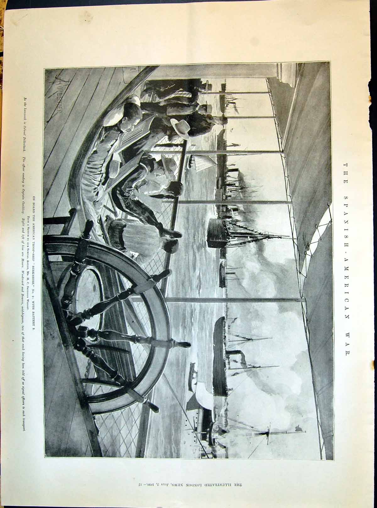 Old 1898 Spanish American War Troop Ship Berkshire Transportation Mul Victorian