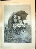 Old 1898 Half-Holiday Children Beach Umbrella Prince Wales Gordon Hig Victorian