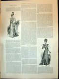 Antique Old Print 1898 Ladies Fashion Charming Dress Handsome Walking Costume