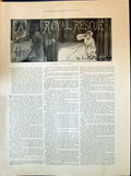 Antique Old Print 1898 Story Illustration Royal Rescue Manus Robert Sauber 19th