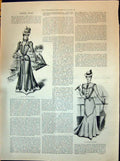 Antique Old Print 1898 Ladies Fashion Seaside Gown Yachting Costume Umbrella