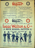 Antique Old Print 1898 Walpoles Isaac Walton Boys School Outfits Newington