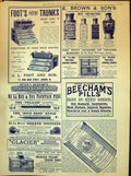 Old Print 1898 Foot'S Trunks Brown Boot Beechams Pills Ridge Food Brandy 19th