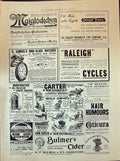 Old Print 1898 Maiglockechen Perfumery Carter Bulmer Cider Raleigh Cycles 19th