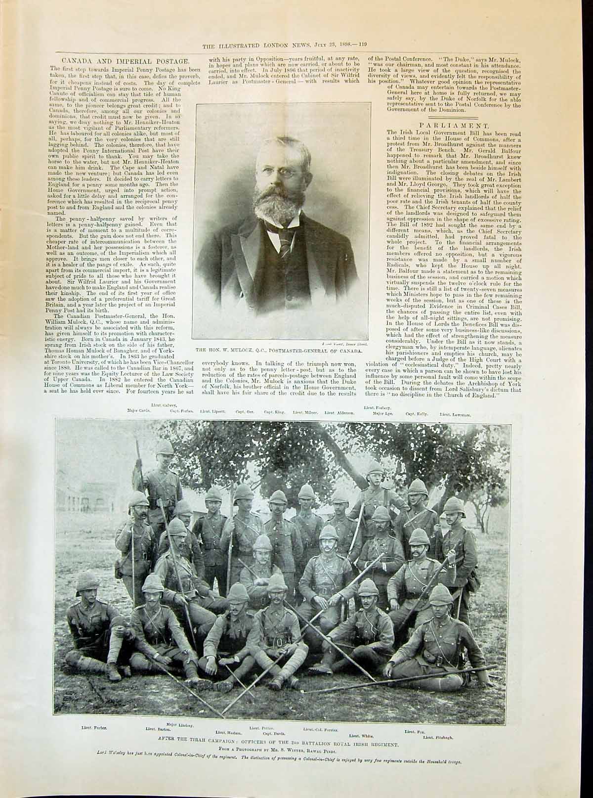 Old 1898 Mulock Canada Tirah White Fox Forster Potter Lindsay Irish S Victorian