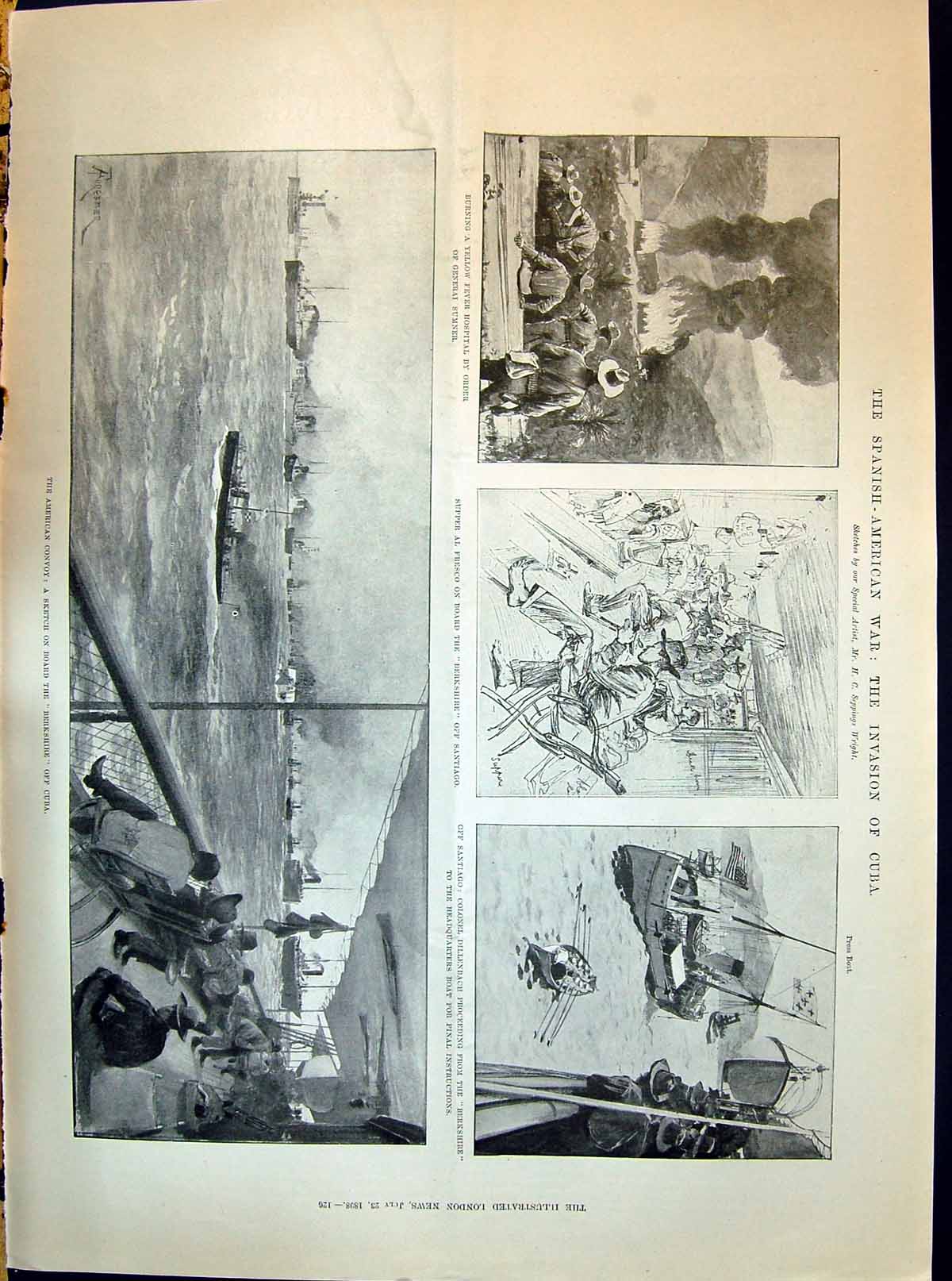 Old 1898 Spanish American War Invasion Cuba Ship Berkshire Dillenbach Victorian