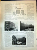 Old 1898 Plan Sunderland Fire Fawcett Street Havelock House Queens He Victorian