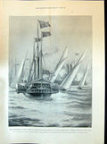 Old 1898 Prince Wales Cowes Ship Crescent Captain Duke York Friedrich Victorian