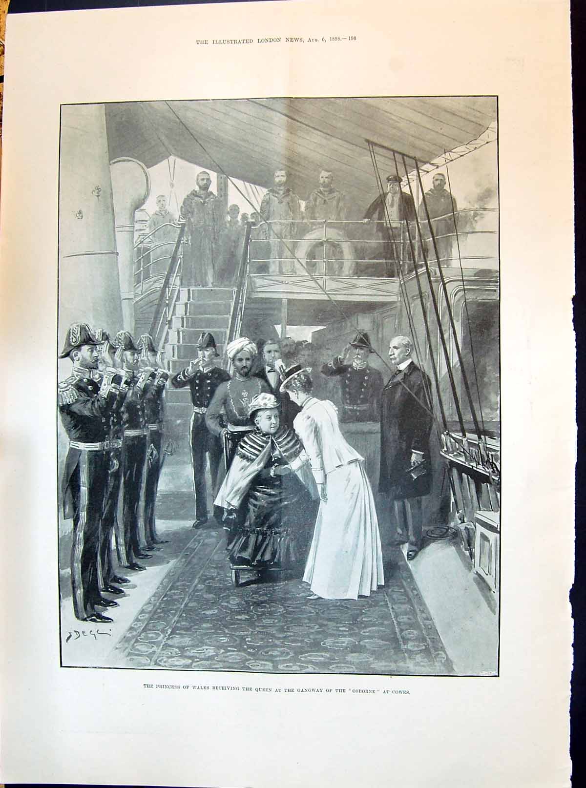 Old 1898 Princess Wales Queen Gangway Osborne Ship Cowes Norwich Libr Victorian
