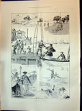Old 1898 Cowes Regatta Sport Boats Finnis Crawford Ladies Fashion Tra Victorian