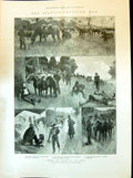 Old Antique Print 1898 Spanish American War San Juan Cuban Siers Horses 19th
