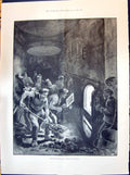 Original Old Antique Print 1898 Stoking Fire Under Forced Draught Heroes H 19th