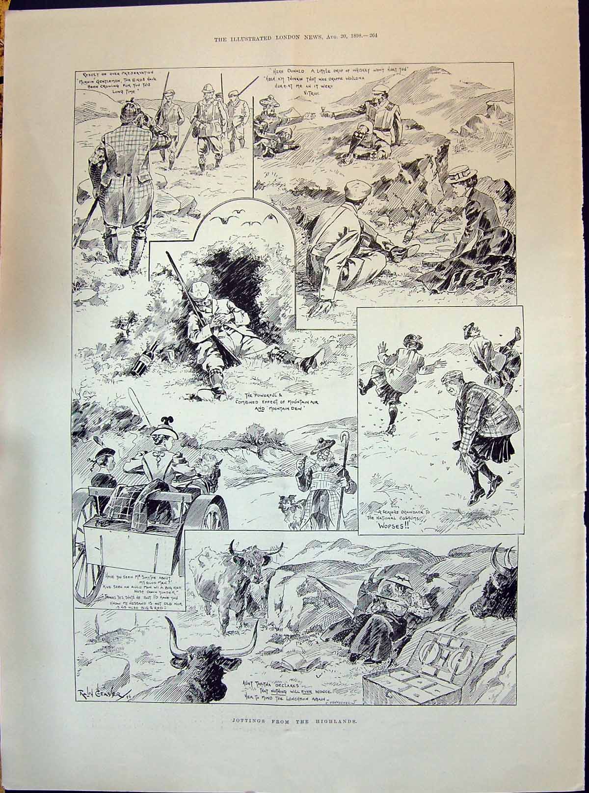 Old 1898 Highlands Scotland Cattle Hunting Scotland Ramsden Pym Serge Victorian