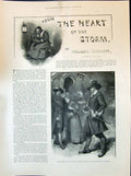 Old 1898 Story Illustration Heart The Storm Halliwell Sutcliffe Wal P Victorian