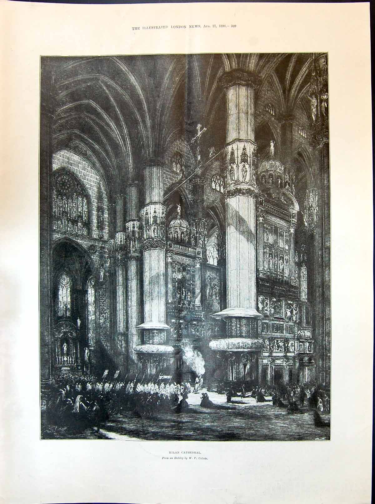 Old 1898 Milan Cathedral Architecture Tower Bridge London Kew Reach R Victorian