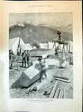 Old 1898 Boat Building Lake Linderman Ladies Fashion Chiffon Black Mo Victorian