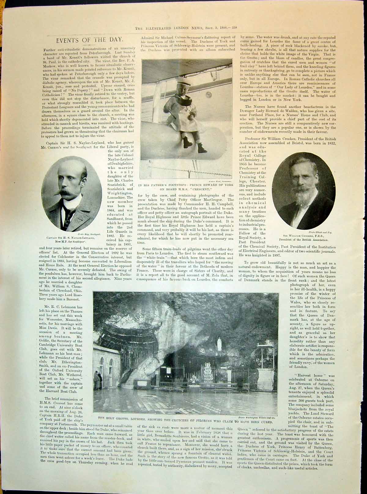 Old 1898 Naylor-Leyland Crookes Prince Edward Grotto Lourdes Fisher B Victorian
