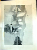 Old Antique Print 1898 Scene Klondike Lake Marsh Man Lady Boats Romance 19th
